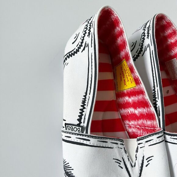 Bobs Skechers Plush Dr. Suess Canvas White Black Memory Foam Shoes Sneakers 10 - Picture 5 of 16